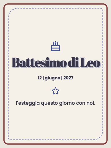 Invito digitale di battesimo: Scegli il tuo colore