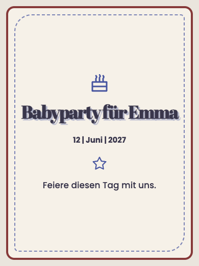 Digitale Einladung zur Babyparty: Wähle deine Farbe