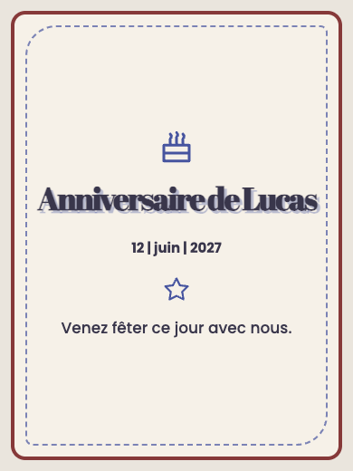 Invitation d’anniversaire numérique: Choisissez votre couleur