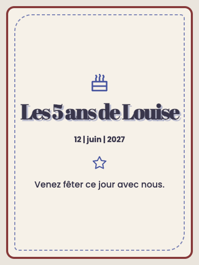 Invitation d’anniversaire numérique: Choisissez votre couleur