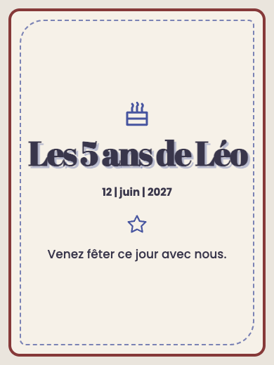 Invitation d’anniversaire numérique: Choisissez votre couleur