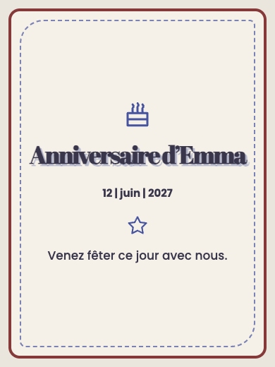 Invitation d’anniversaire numérique: Choisissez votre couleur