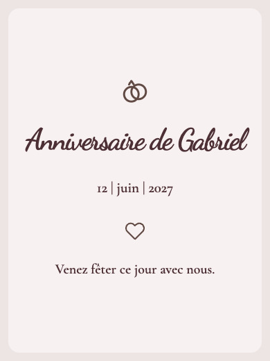 Invitation d’anniversaire numérique: Floral marsala