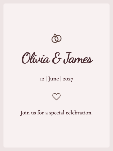 Digital wedding invitation: Marsala Floral