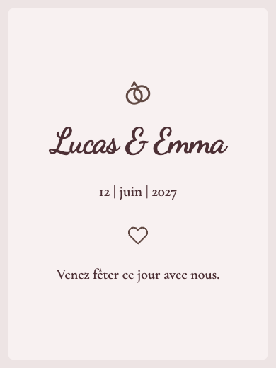 Faire-part de mariage numérique: Floral marsala