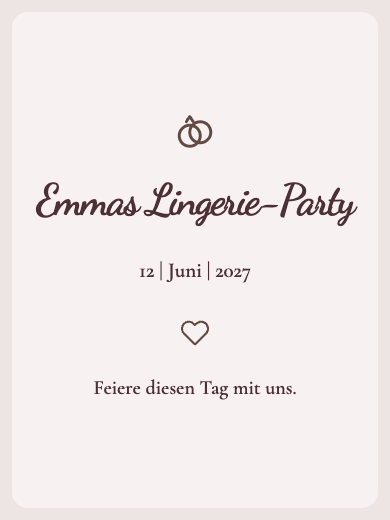 Digitale Einladung: Marsalarotes Blumenmotiv — Lingerie-Party
