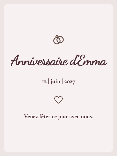 Invitation d’anniversaire numérique: Floral marsala