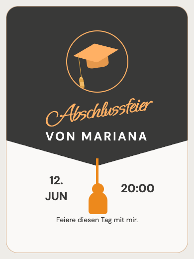 Digitale Einladung: Abschlussfeier · Doktorhut — Abschlussfeier
