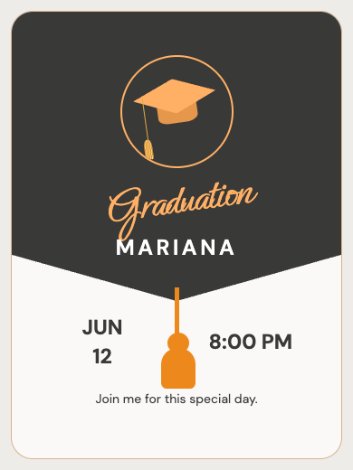 Digital invitation: Graduation · Mortarboard — Graduation