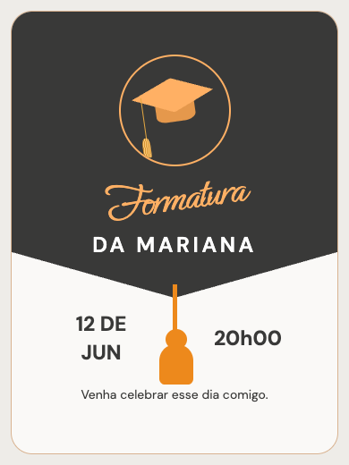 Convite digital: Formatura · Capelo — Formatura