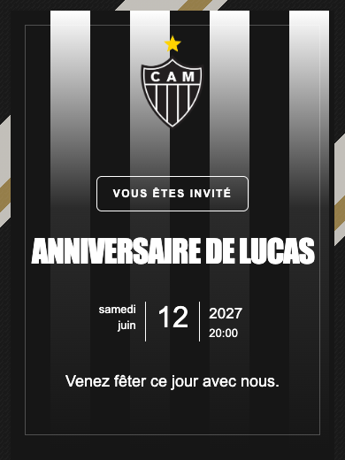 Invitation d’anniversaire numérique: Atlético Mineiro