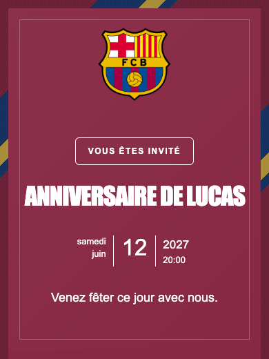 Invitation d’anniversaire numérique: Barcelona
