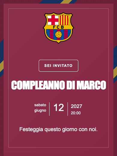 Invito digitale di compleanno: Barcelona