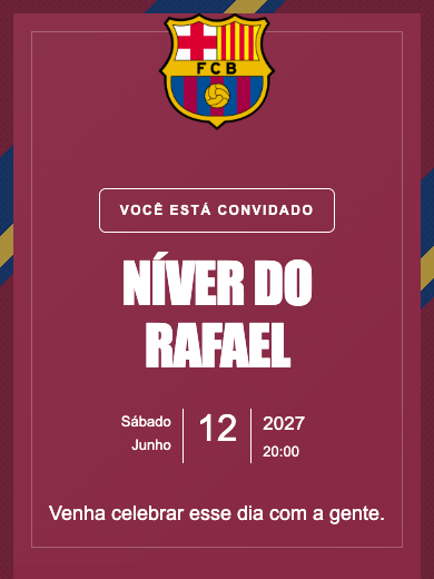 Convite digital de aniversário: Barcelona