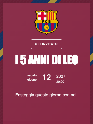 Invito digitale di compleanno: Barcelona