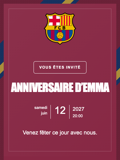 Invitation d’anniversaire numérique: Barcelona