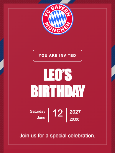 Bayern de Munique online invitation