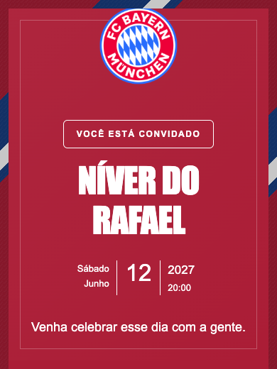 Convite online Bayern de Munique