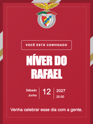 Convite online Benfica