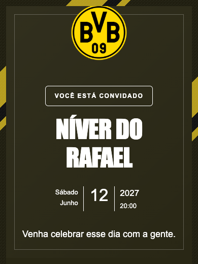 Convite online Borussia Dortmund