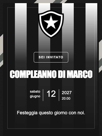 Invito digitale di compleanno: Botafogo