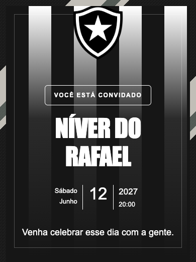 Convite online Botafogo