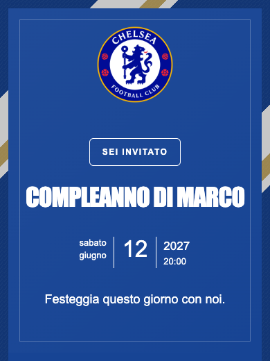 Invito digitale di compleanno: Chelsea