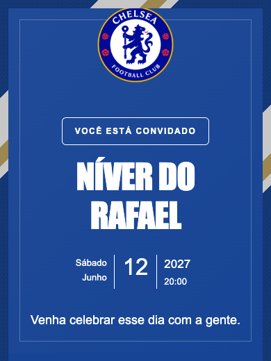 Convite online Chelsea