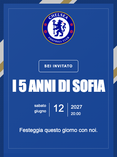 Invito digitale di compleanno: Chelsea