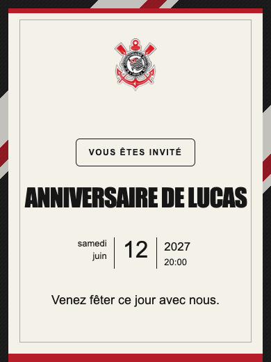 Invitation d’anniversaire numérique: Corinthians