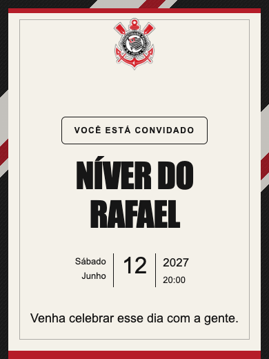 Convite online Corinthians