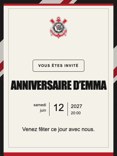 Invitation d’anniversaire numérique: Corinthians