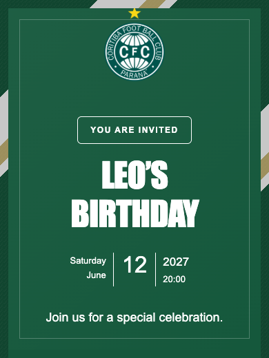 Coritiba online invitation