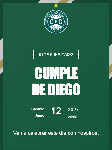 Invitación online Coritiba