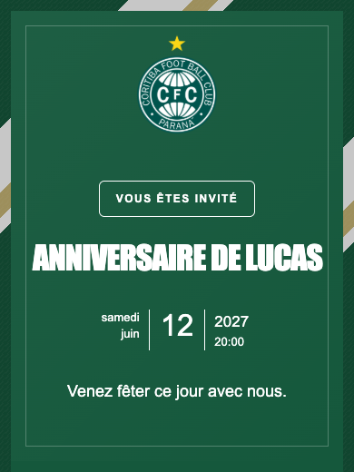 Invitation d’anniversaire numérique: Coritiba