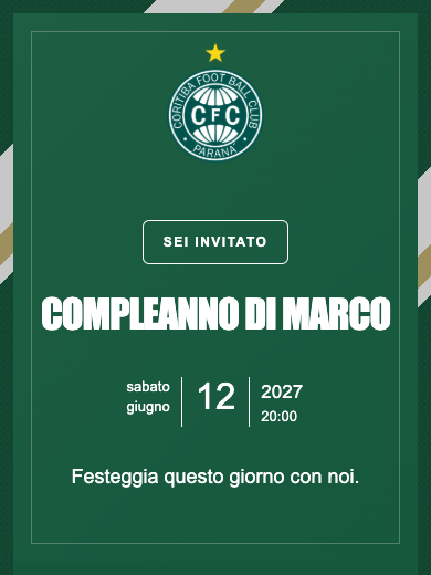 Invito digitale di compleanno: Coritiba