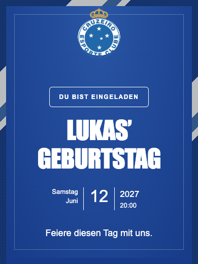 Digitale Einladung: Cruzeiro — Fußball