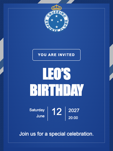 Cruzeiro online invitation