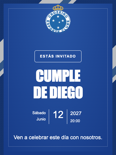 Invitación online Cruzeiro
