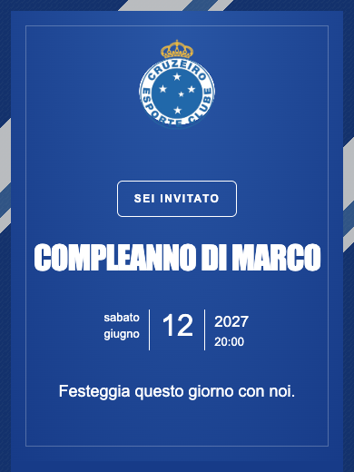 Invito digitale di compleanno: Cruzeiro