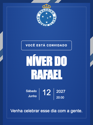 Convite online Cruzeiro