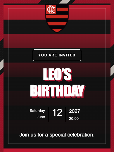 Flamengo online invitation