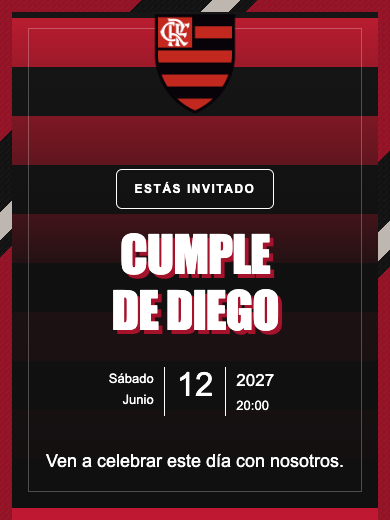 Invitación online Flamengo