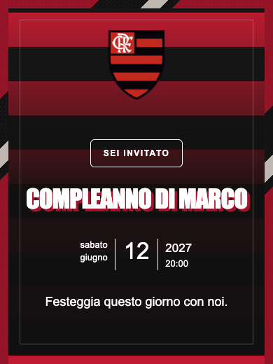 Invito digitale di compleanno: Flamengo