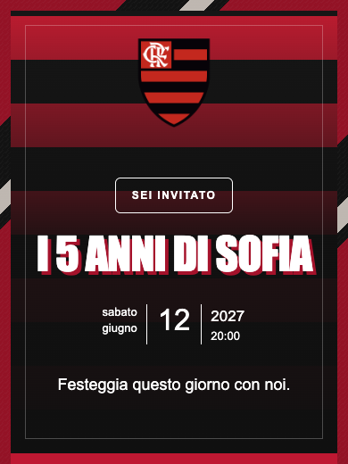 Invito digitale di compleanno: Flamengo