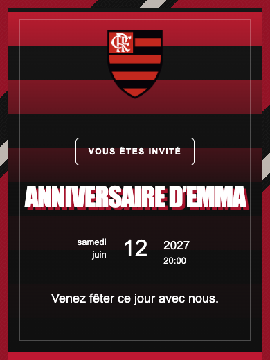 Invitation d’anniversaire numérique: Flamengo