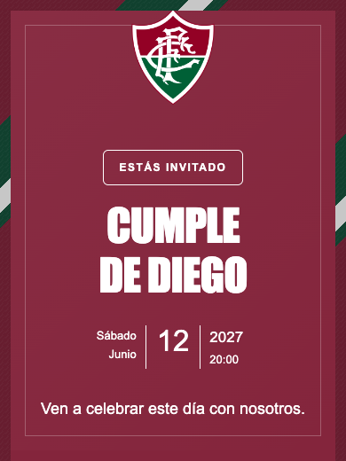 Invitación online Fluminense