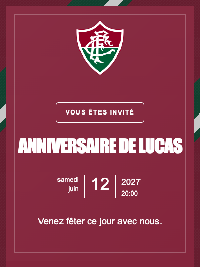 Invitation d’anniversaire numérique: Fluminense
