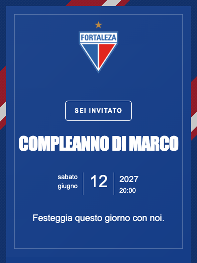 Invito digitale di compleanno: Fortaleza