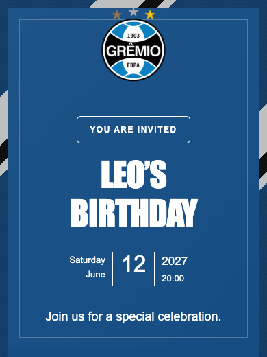 Grêmio online invitation